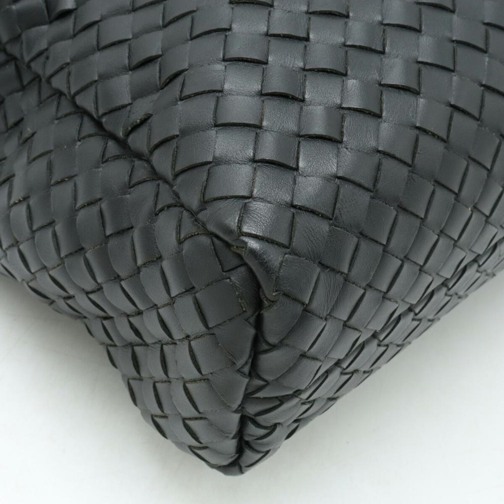 Black Leather Bottega Veneta Briefcase