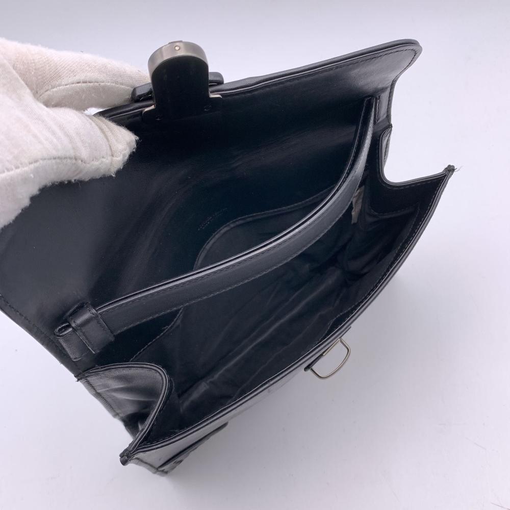 Black Leather Bottega Veneta Clutch