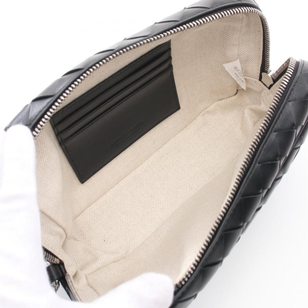 Black Leather Bottega Veneta Pouches