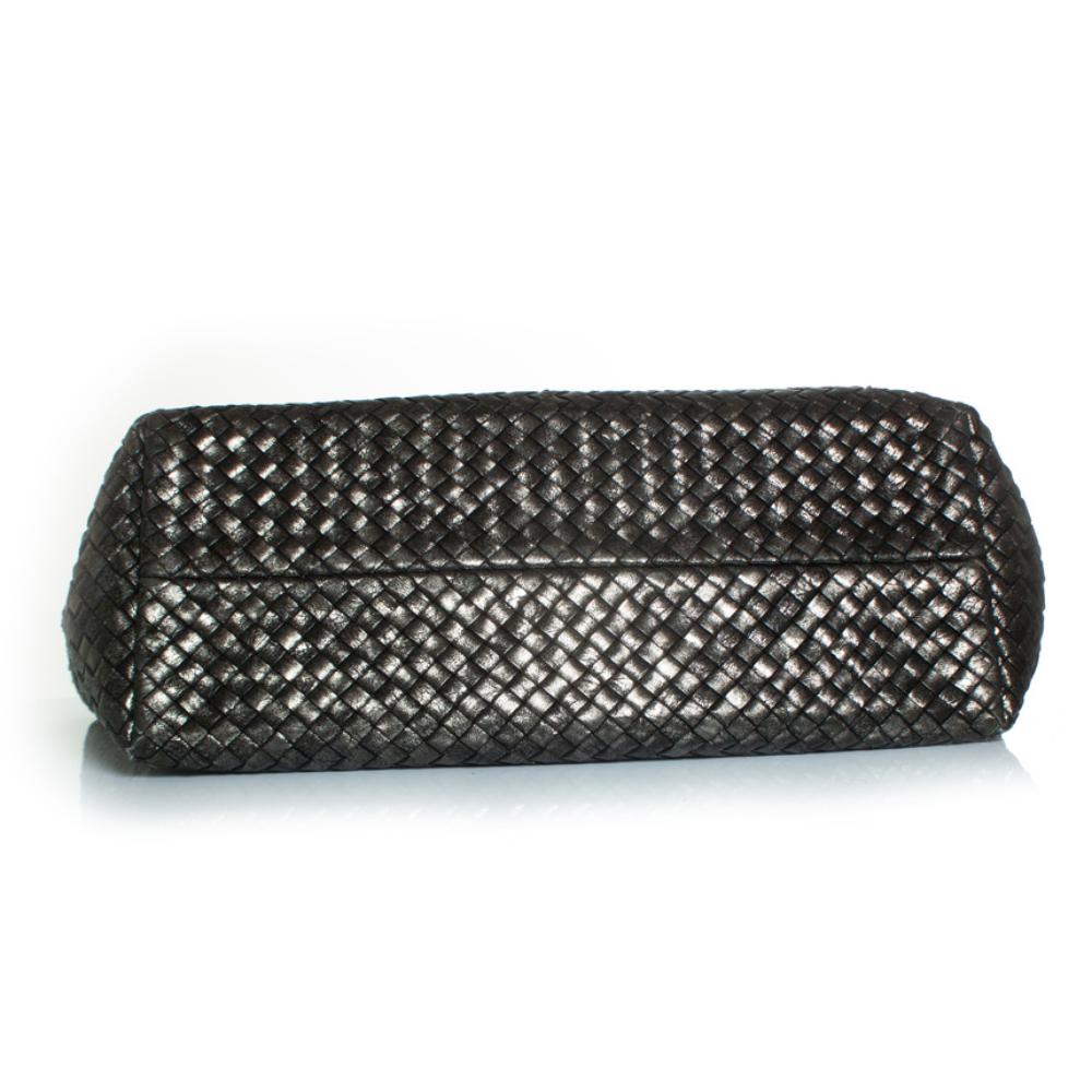 Black Leather Bottega Veneta Handbag