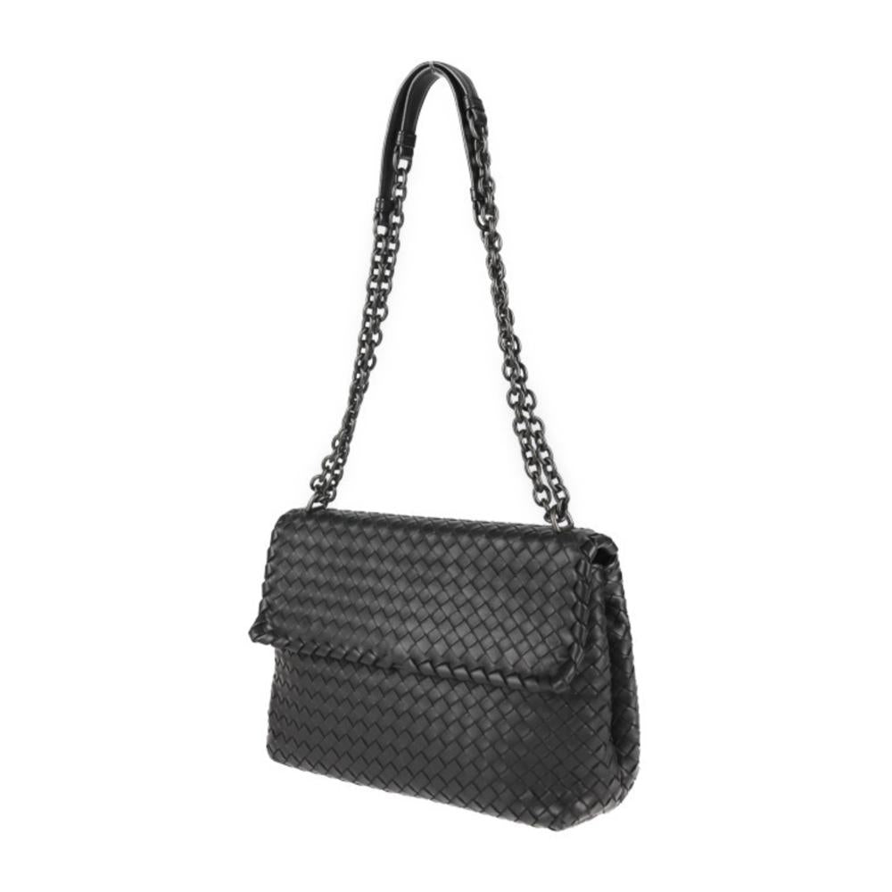 Black Leather Bottega Veneta Shoulder Bag