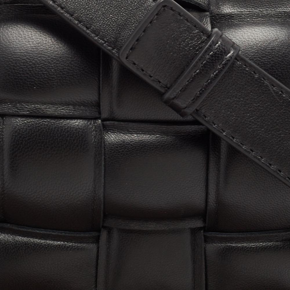 Black Leather Bottega Veneta Crossbody Bag