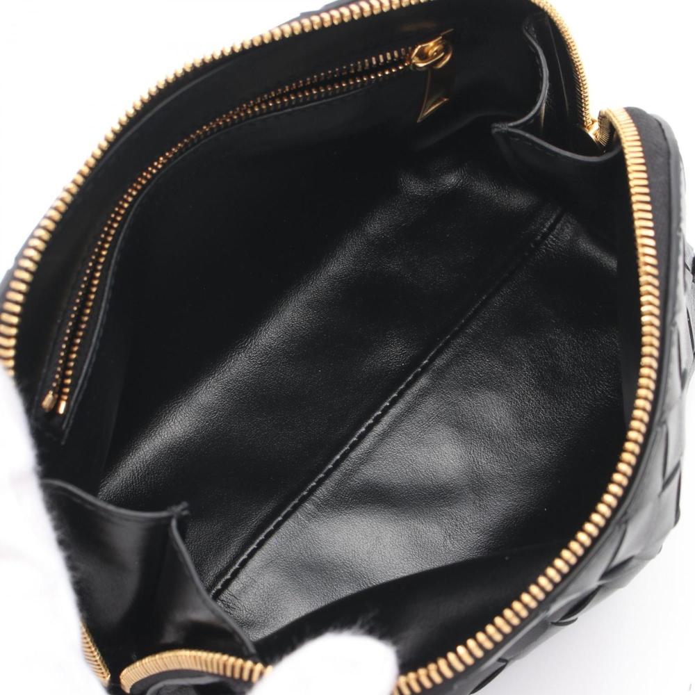 Black Leather Bottega Veneta Pouches