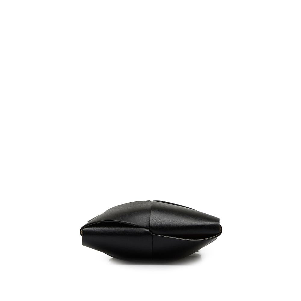Black Leather Bottega Veneta Crossbody Bag