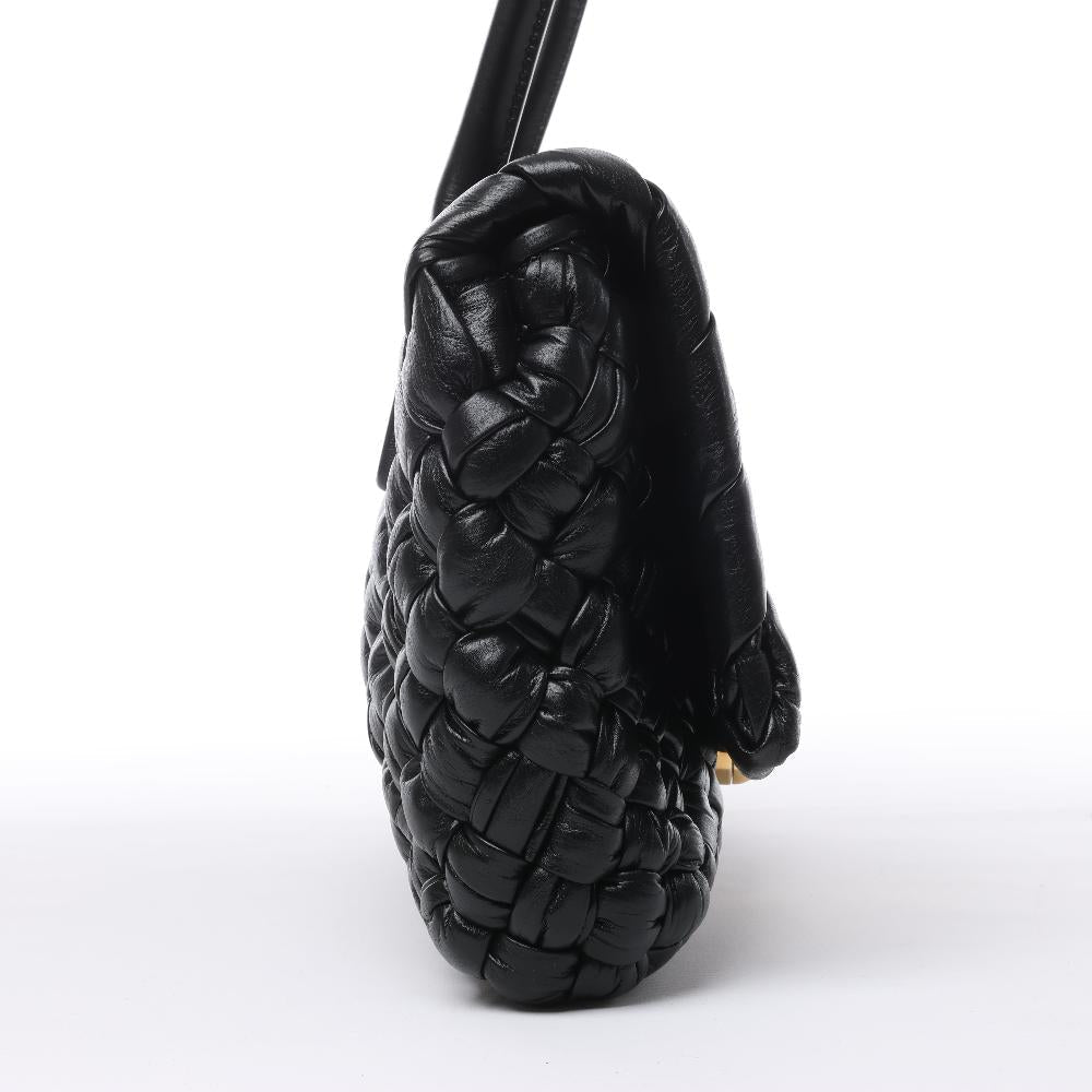 Black Leather Bottega Veneta Shoulder Bag