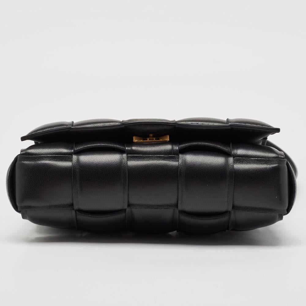 Black Leather Bottega Veneta Crossbody Bag