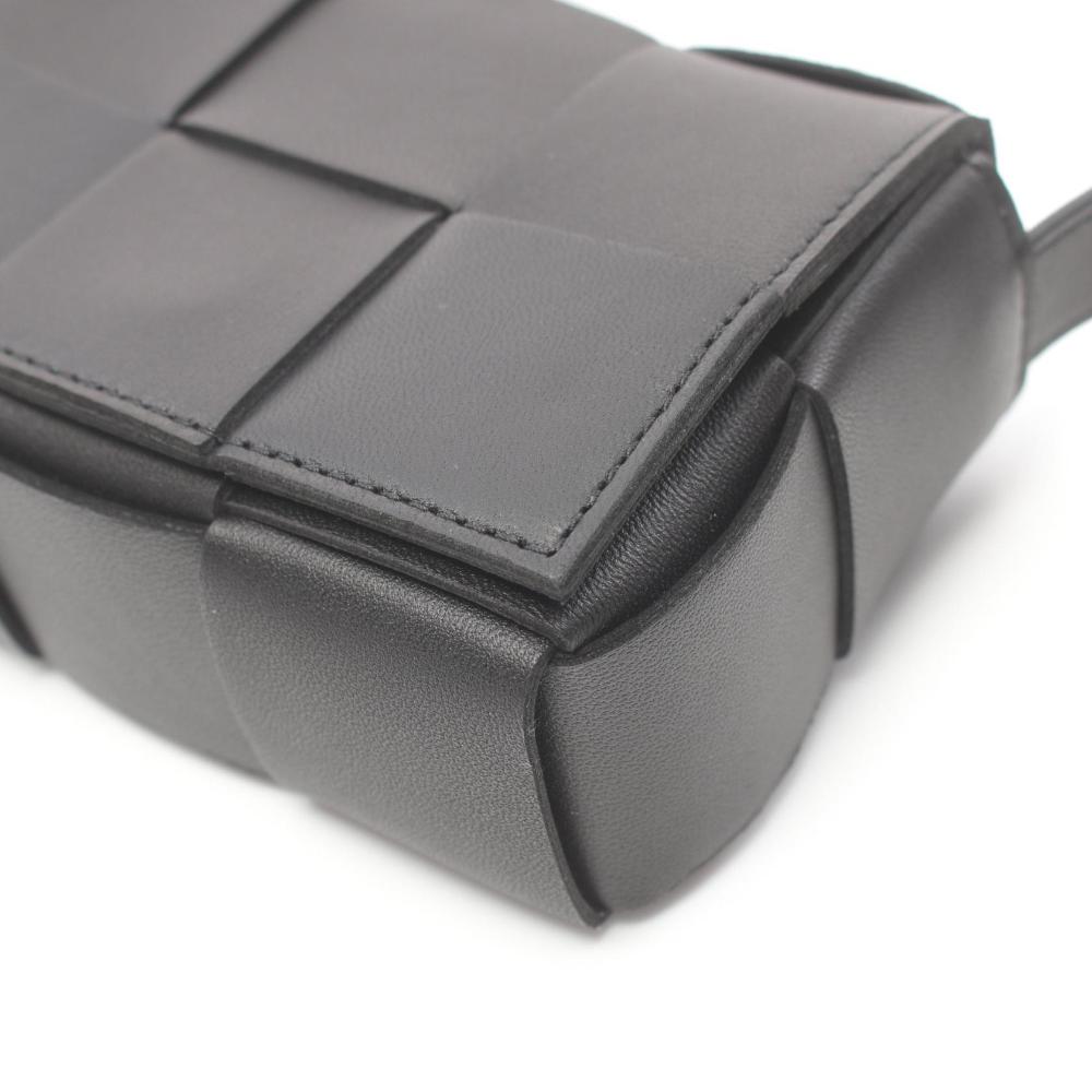 Black Leather Bottega Veneta Crossbody Bag