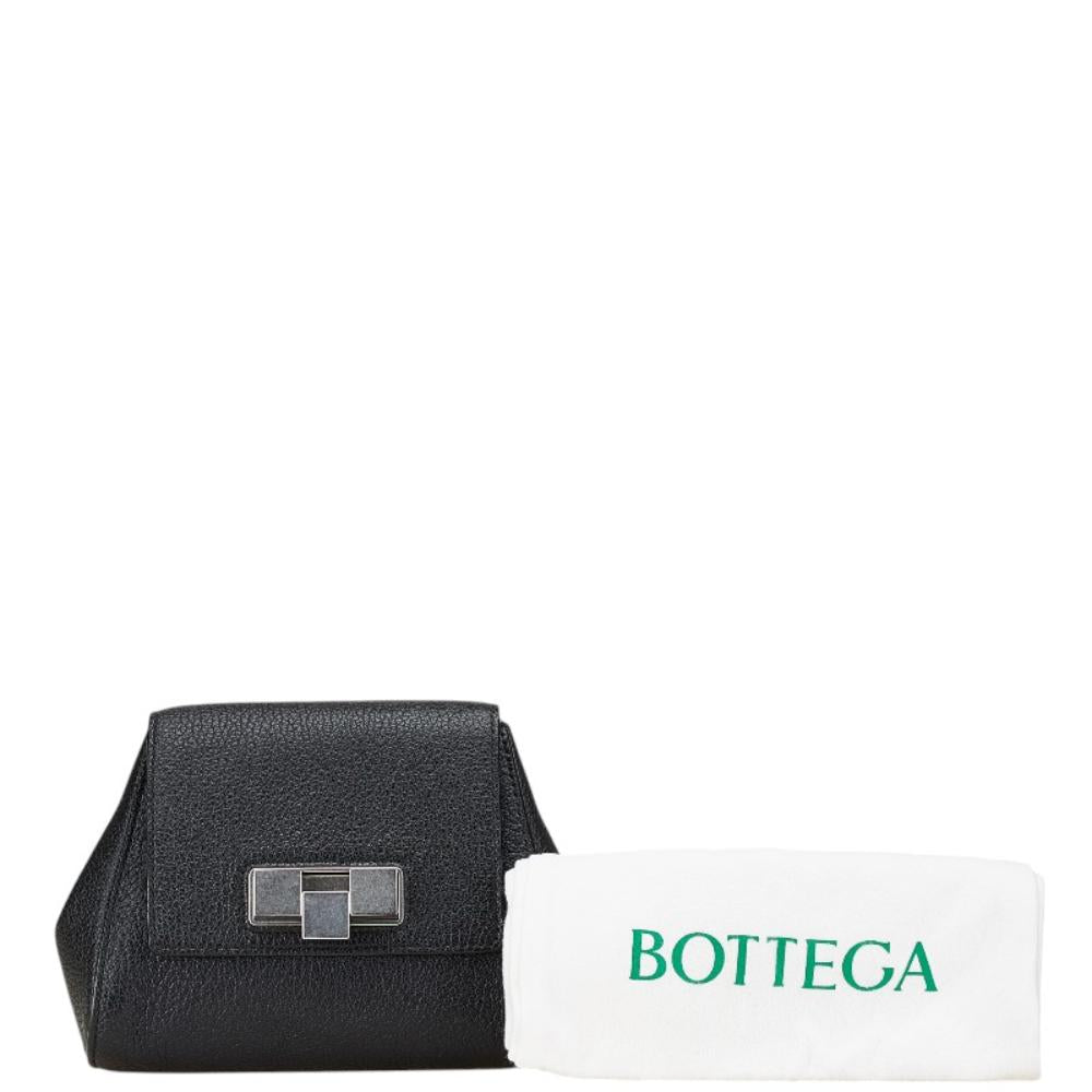 Black Leather Bottega Veneta Clutch