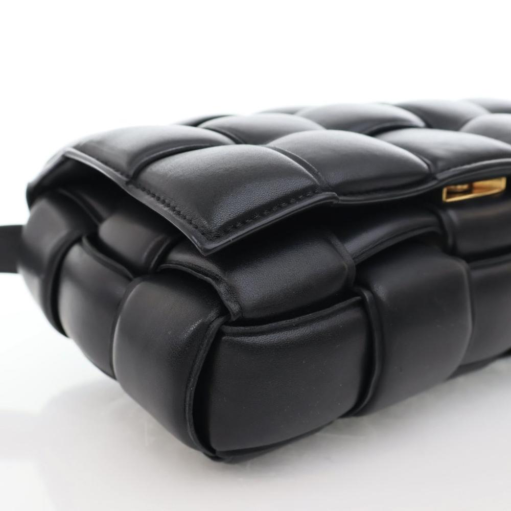 Black Leather Bottega Veneta Crossbody Bag