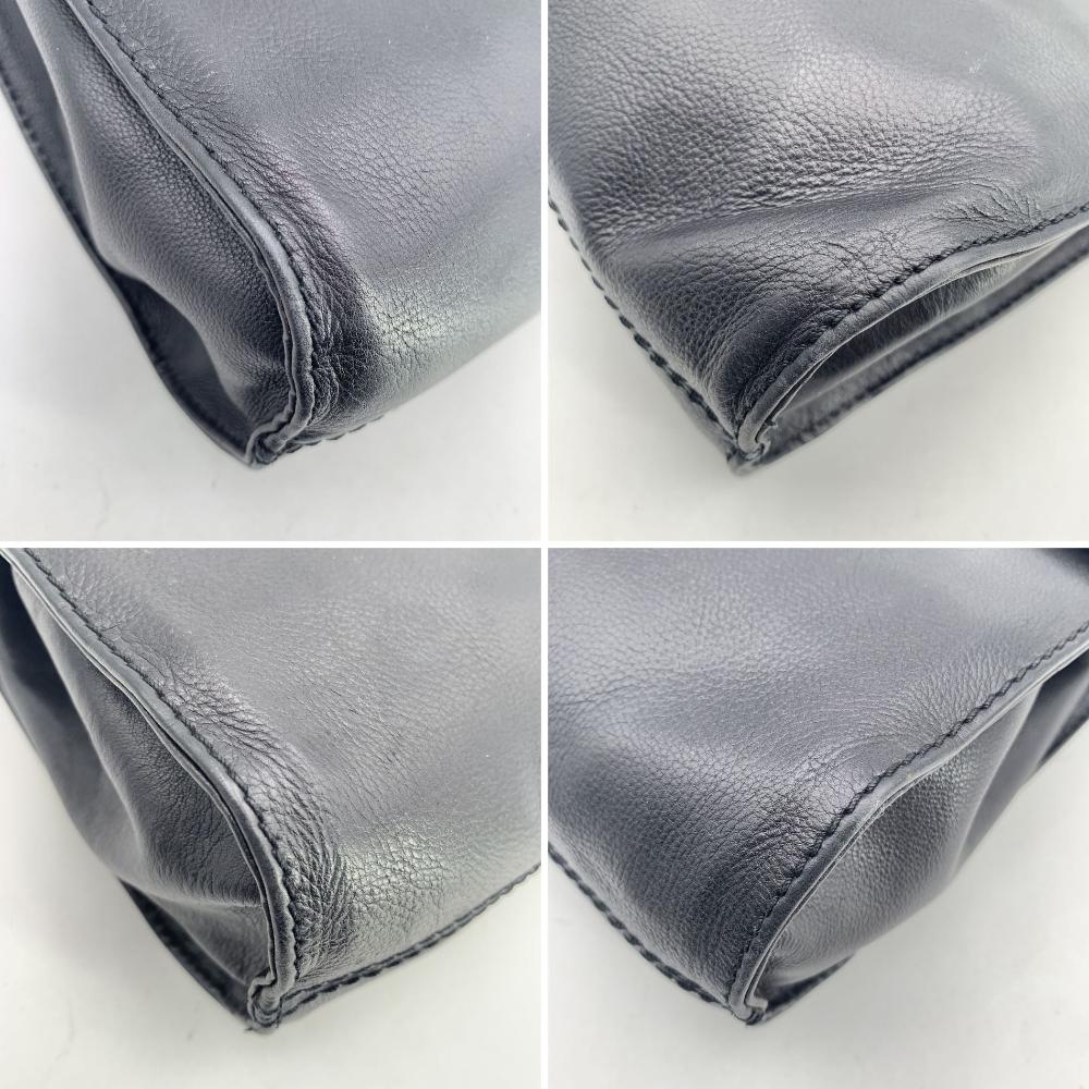 Black Leather Bottega Veneta Shoulder Bag