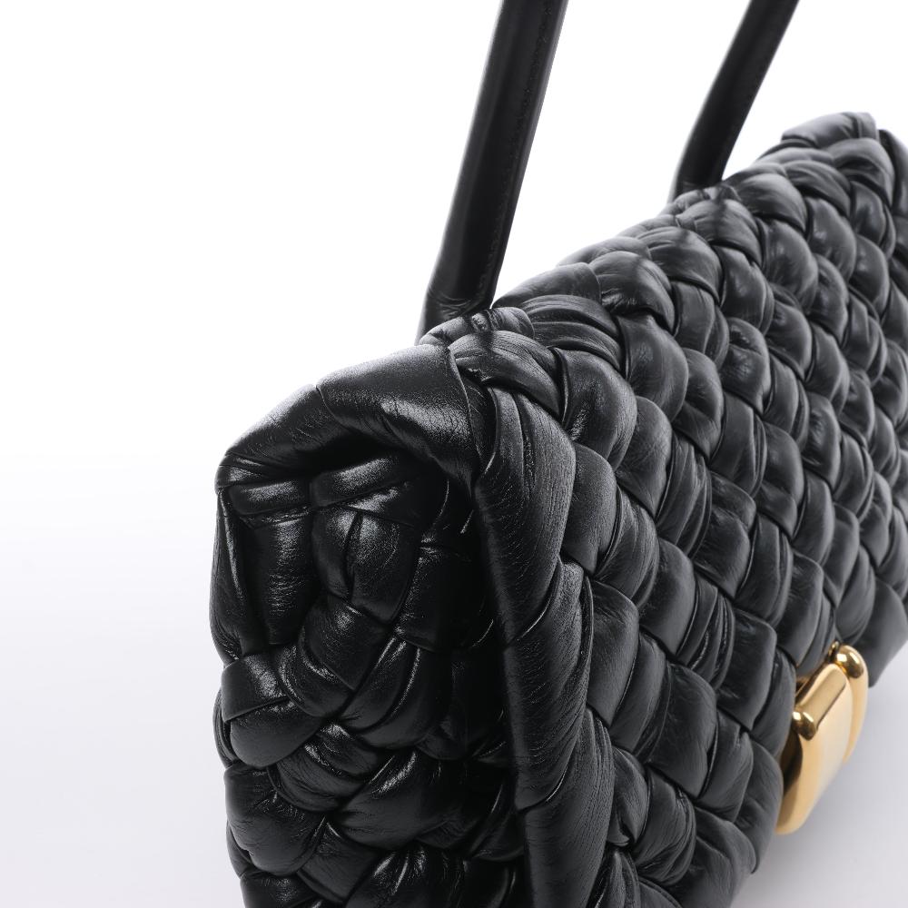 Black Leather Bottega Veneta Shoulder Bag