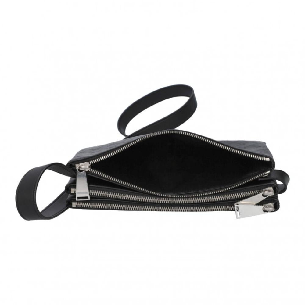 Black Leather Bottega Veneta Crossbody Bag