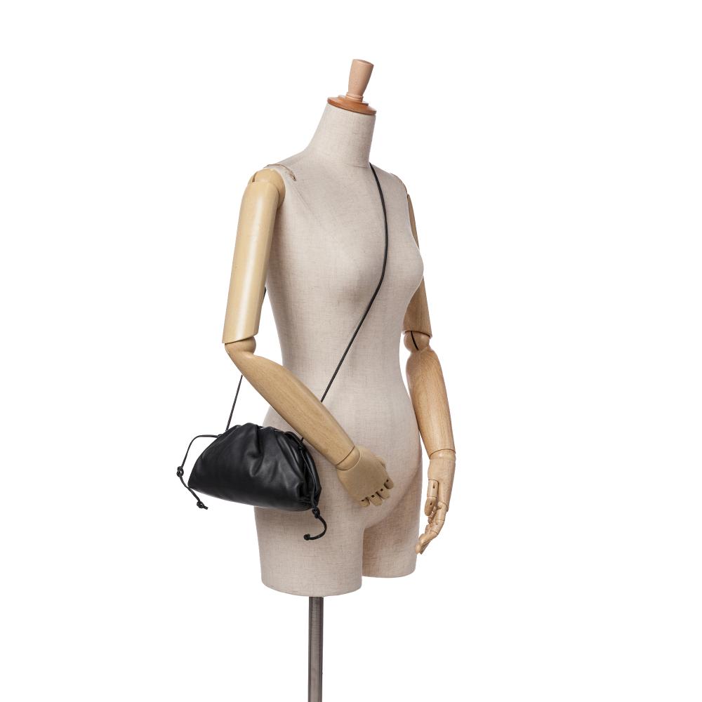 Black Leather Bottega Veneta Pouches