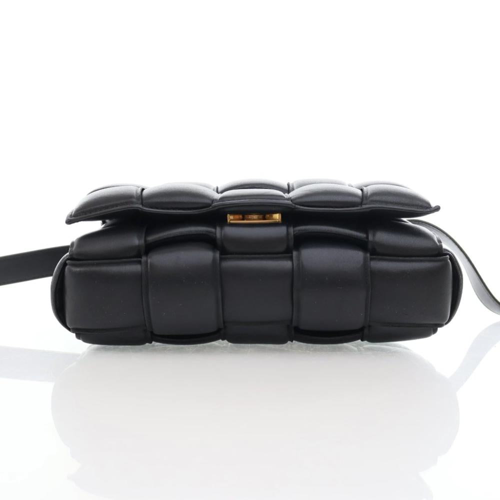 Black Leather Bottega Veneta Crossbody Bag