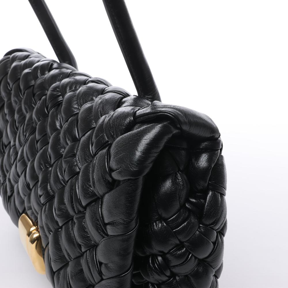 Black Leather Bottega Veneta Shoulder Bag
