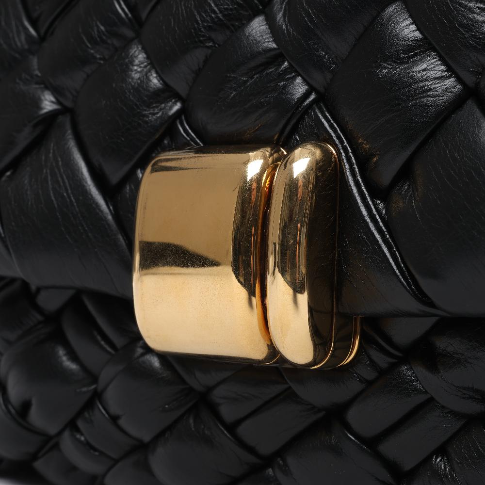 Black Leather Bottega Veneta Shoulder Bag