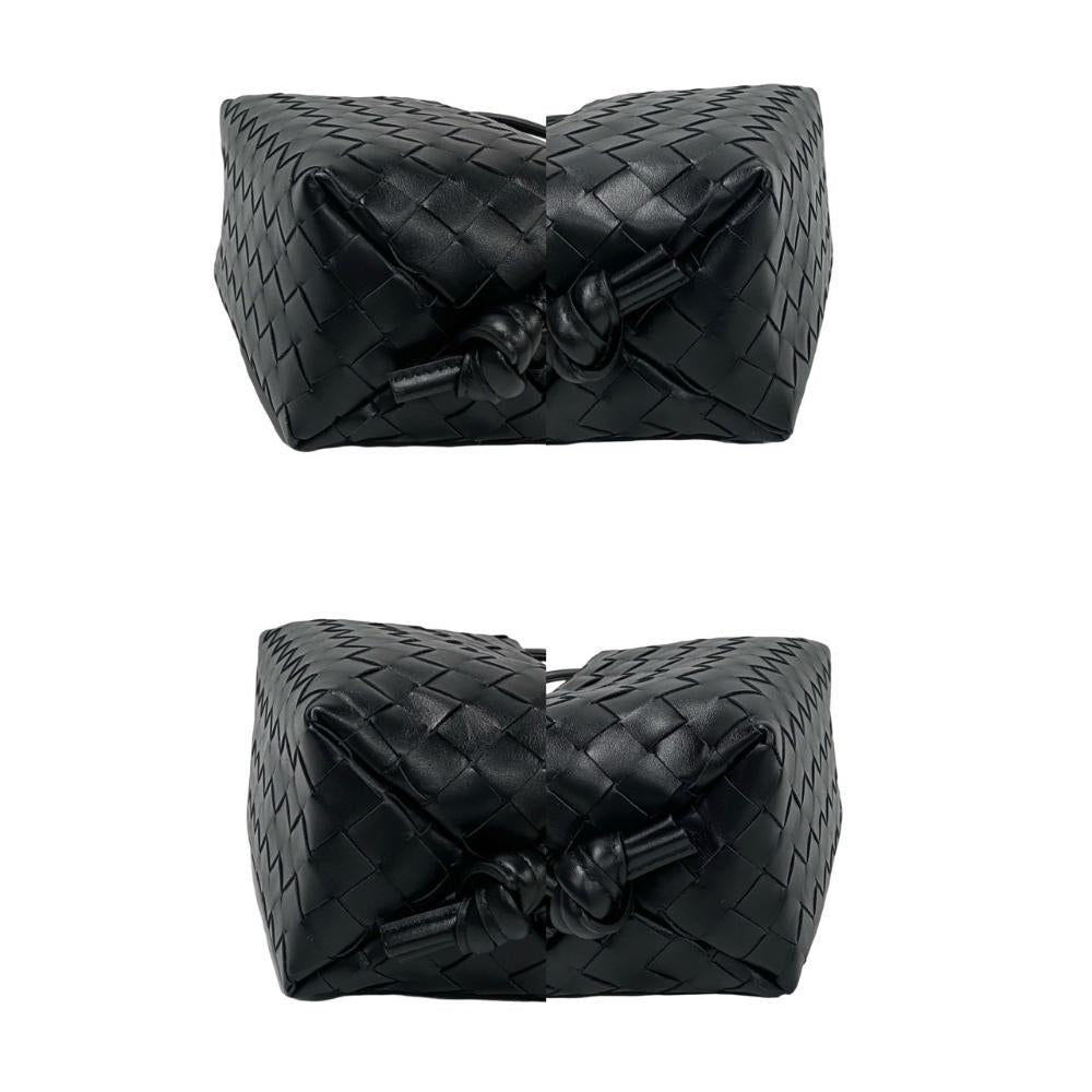 Black Leather Bottega Veneta Crossbody Bag