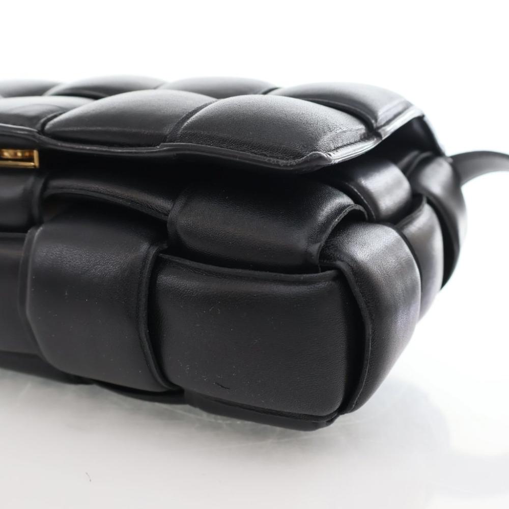 Black Leather Bottega Veneta Crossbody Bag