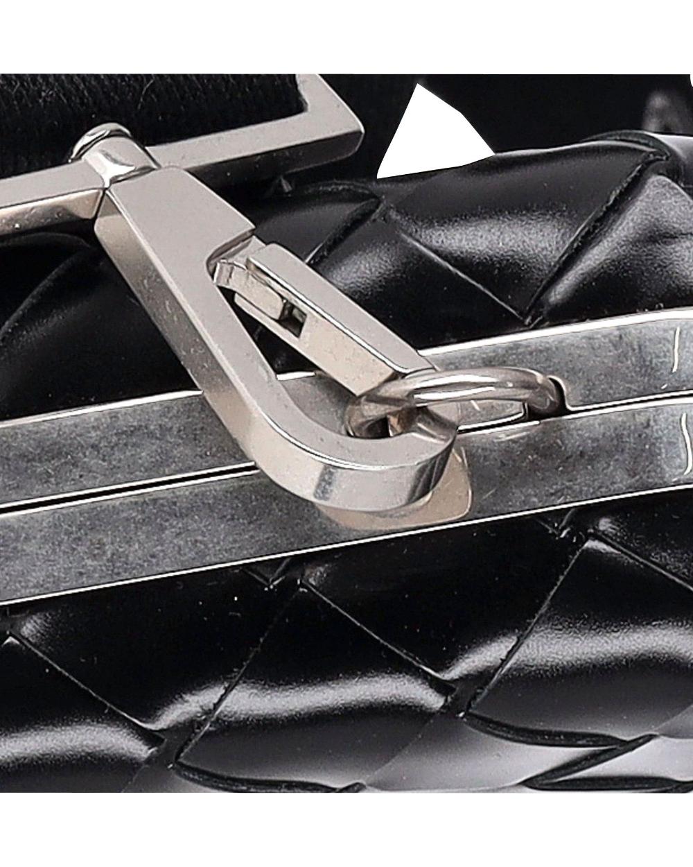 Black Leather Bottega Veneta Crossbody Bag