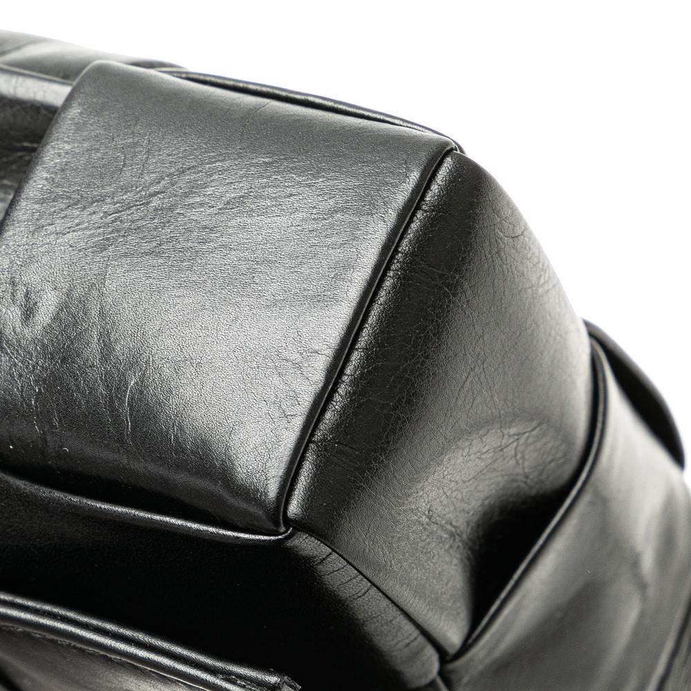 Black Leather Bottega Veneta Cassette Bag