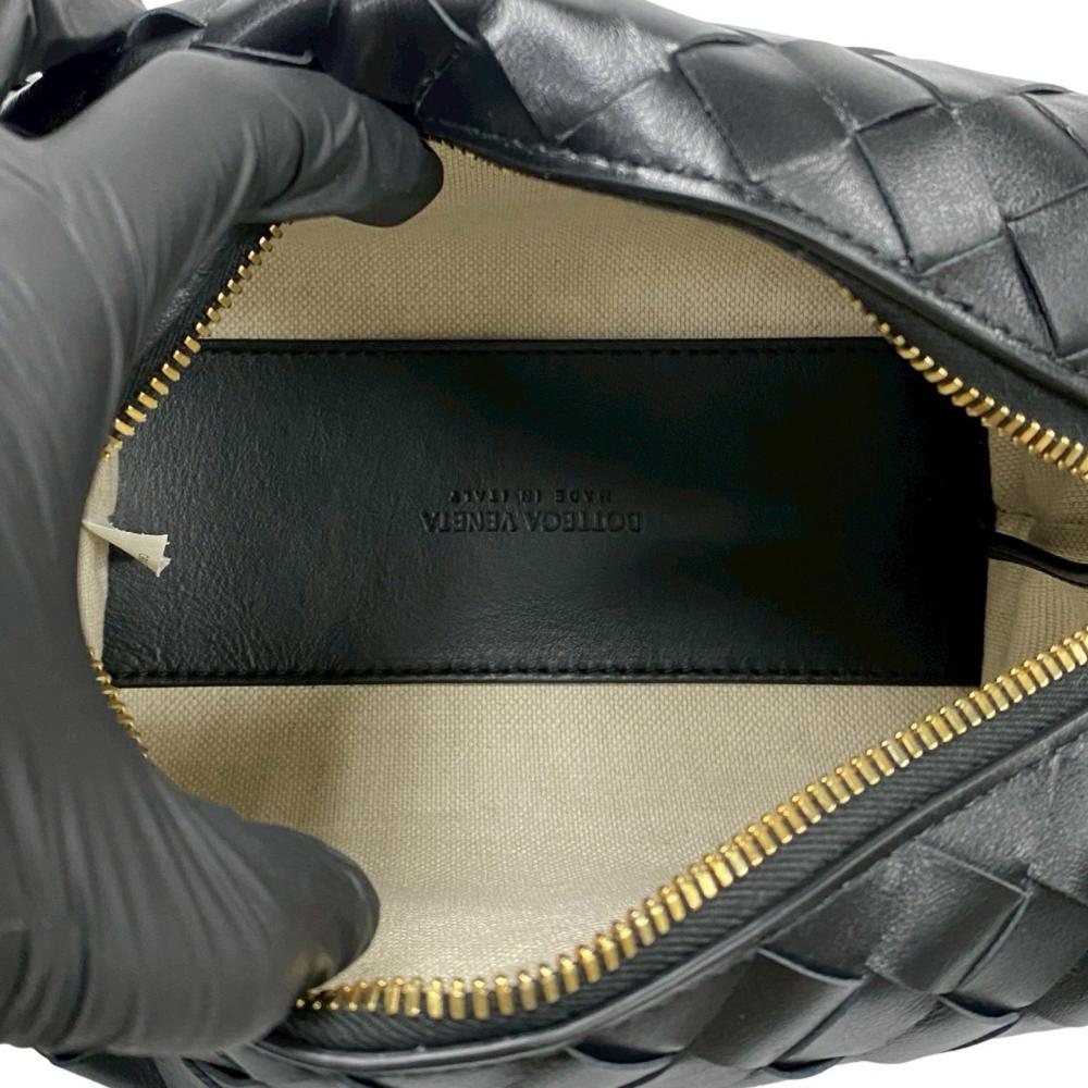 Black Leather Bottega Veneta Crossbody Bag