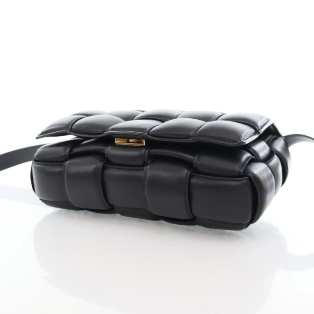 Black Leather Bottega Veneta Crossbody Bag