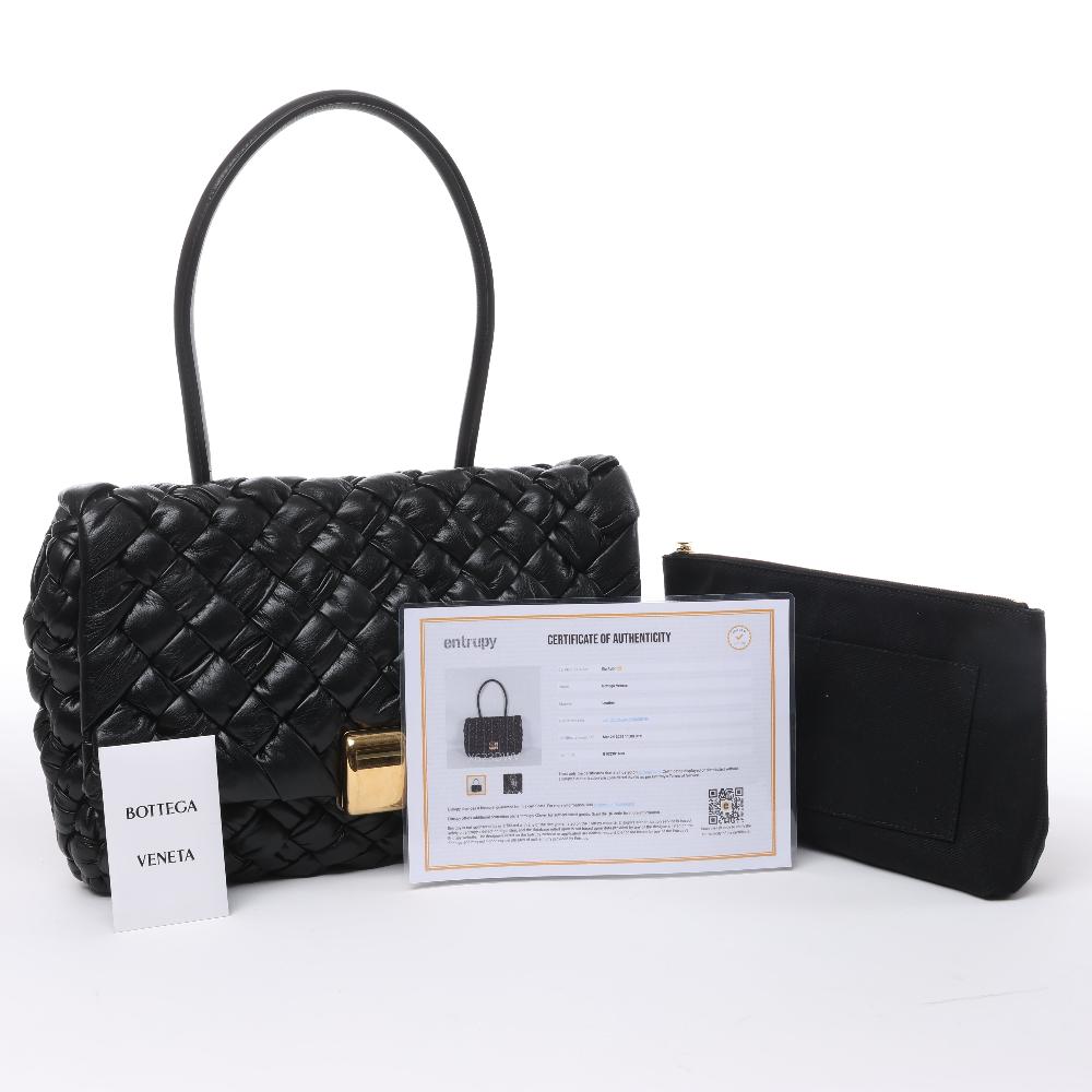 Black Leather Bottega Veneta Shoulder Bag