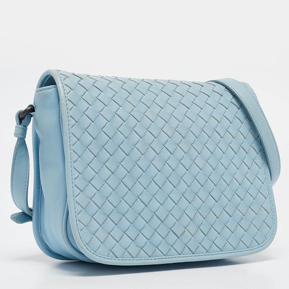 Blue Fabric Bottega Veneta Crossbody Bag