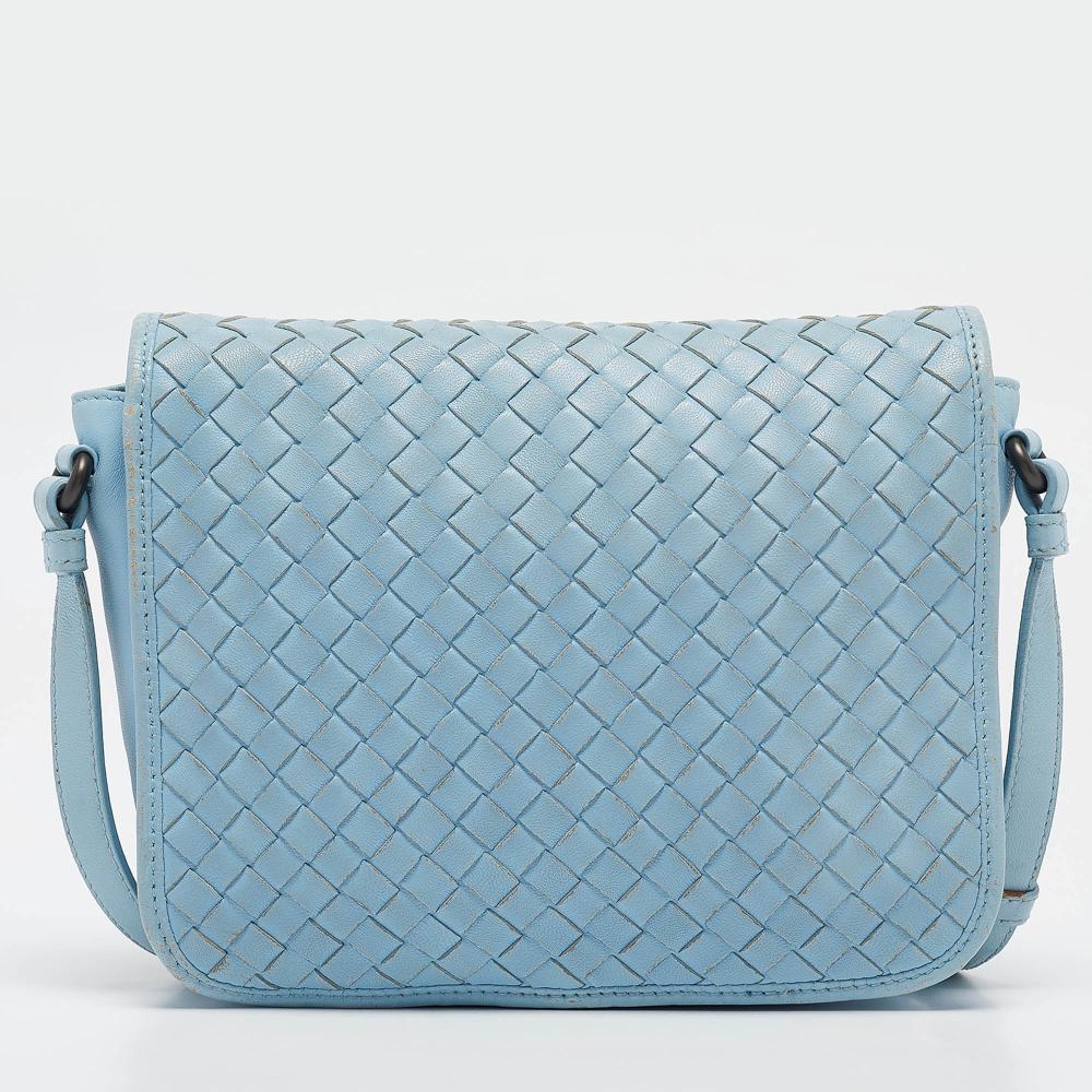Blue Fabric Bottega Veneta Crossbody Bag