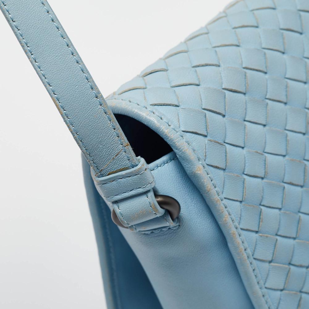 Blue Fabric Bottega Veneta Crossbody Bag