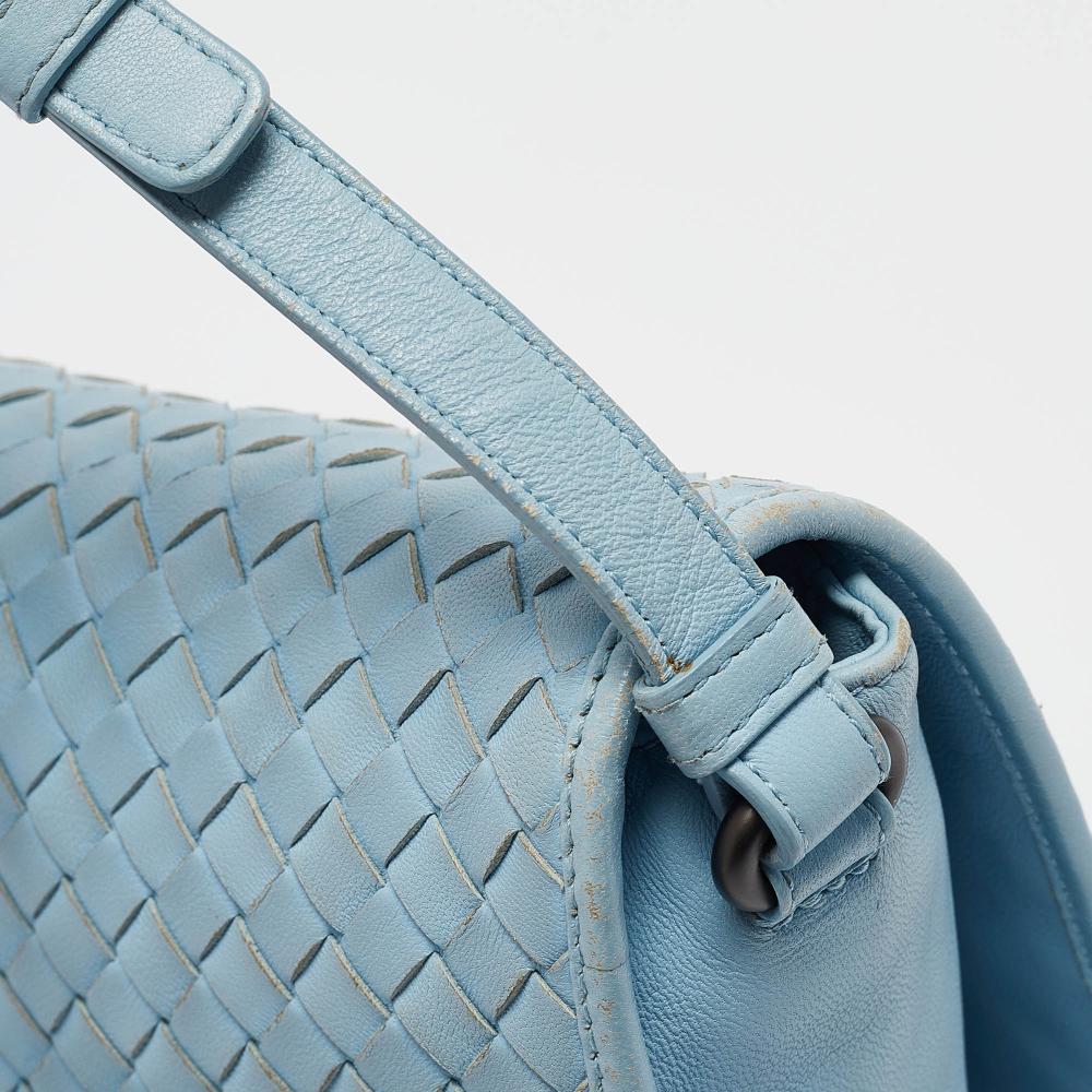 Blue Fabric Bottega Veneta Crossbody Bag