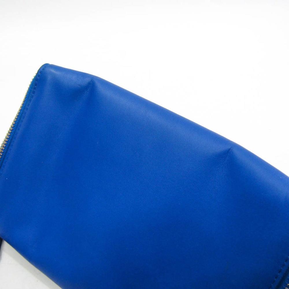 Blue Leather Bottega Veneta Clutch