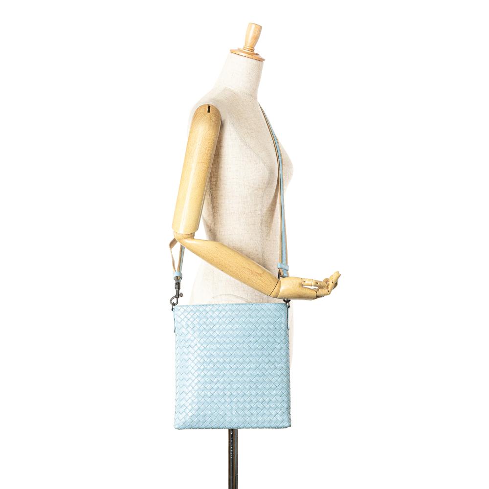 Blue Leather Bottega Veneta Crossbody Bag