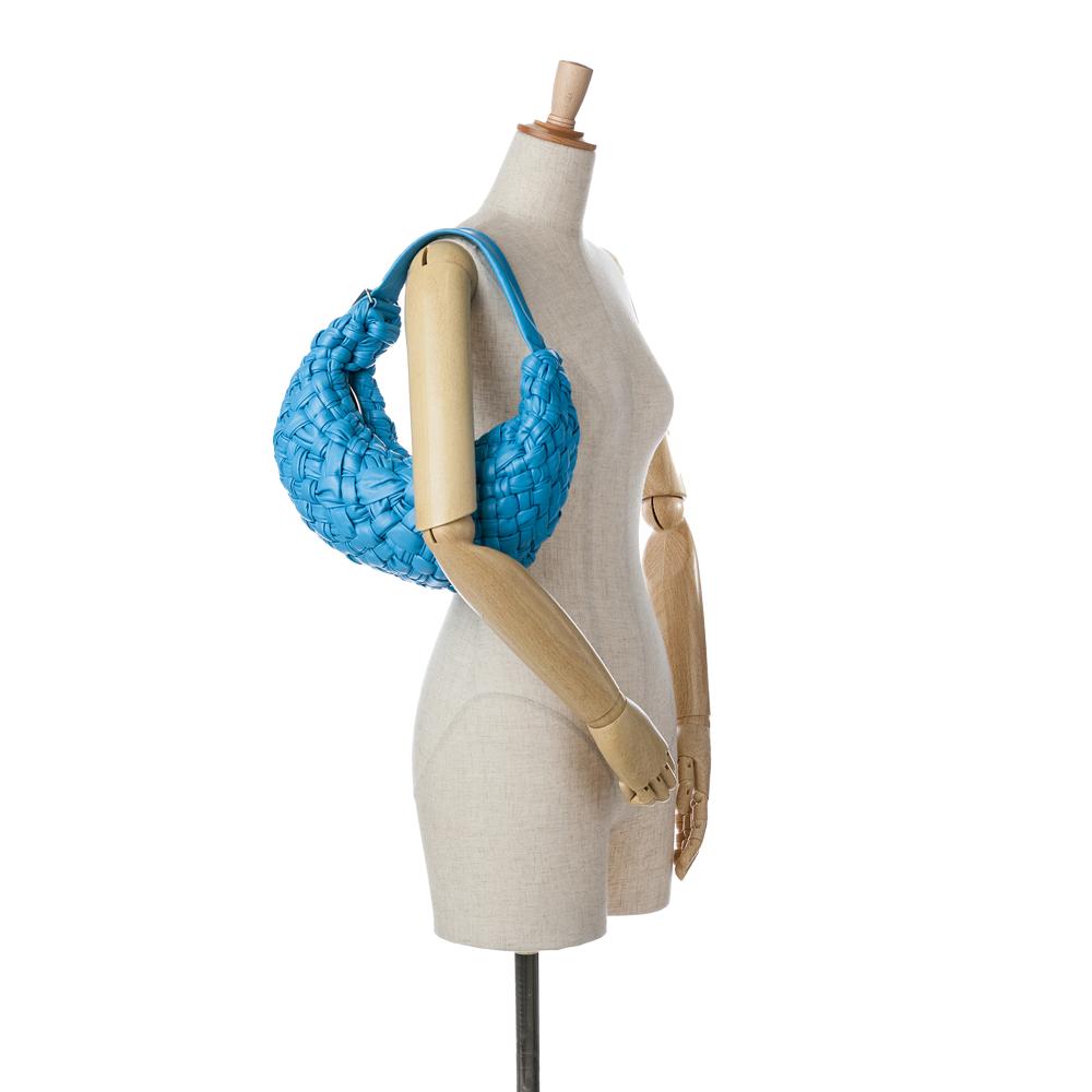 Blue Leather Bottega Veneta Shoulder Bag