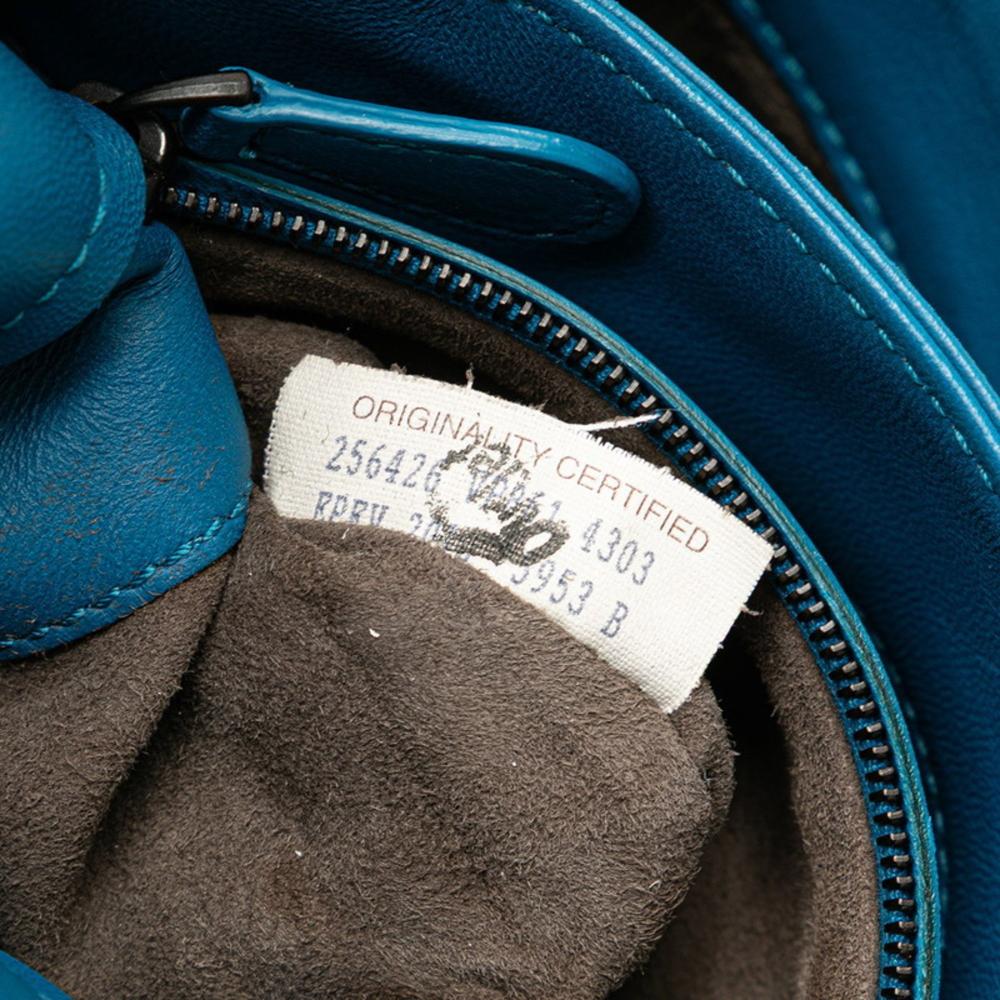 Blue Leather Bottega Veneta Shoulder Bag