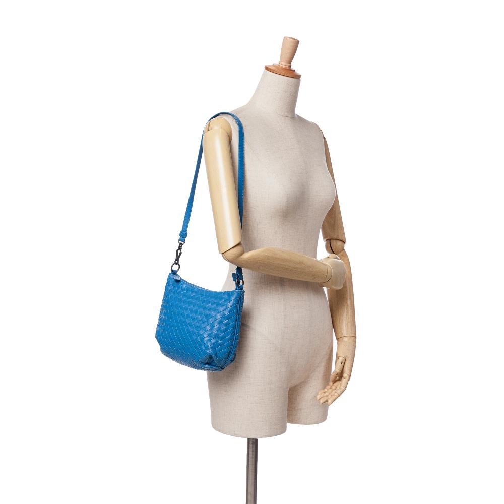 Blue Leather Bottega Veneta Shoulder Bag