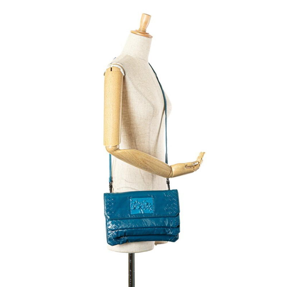 Blue Leather Bottega Veneta Shoulder Bag