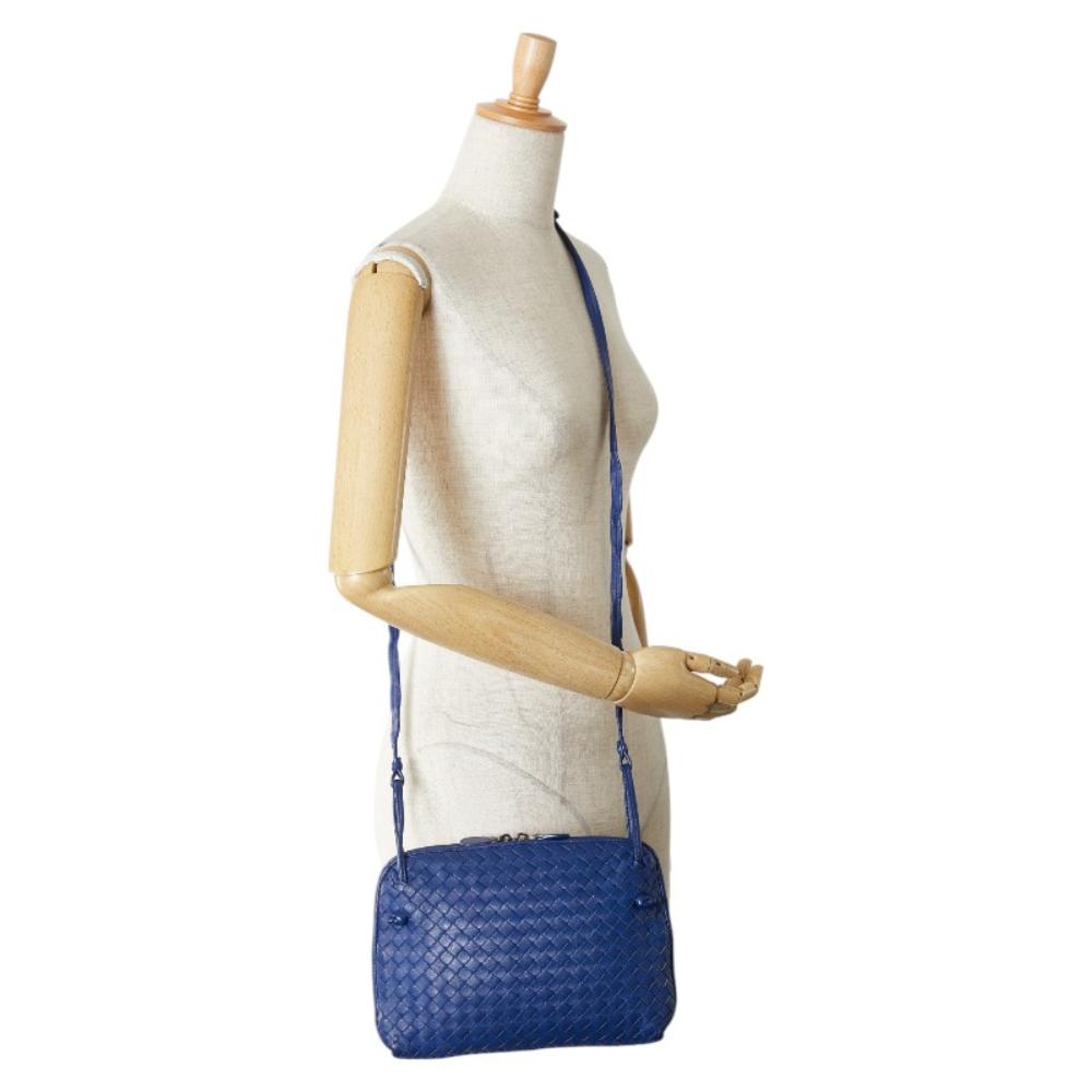 Blue Leather Bottega Veneta Crossbody Bag