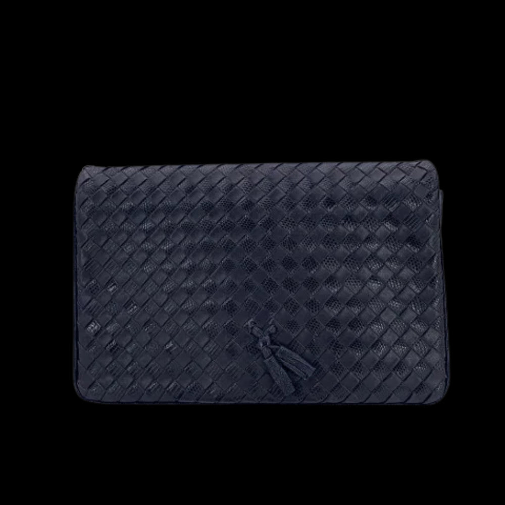 Blue Leather Bottega Veneta Clutch