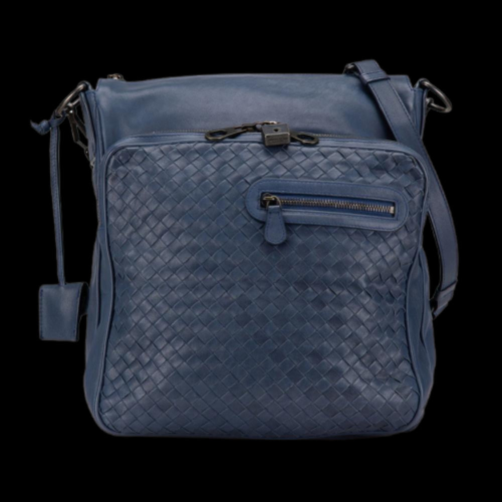 Blue Leather Bottega Veneta Crossbody Bag