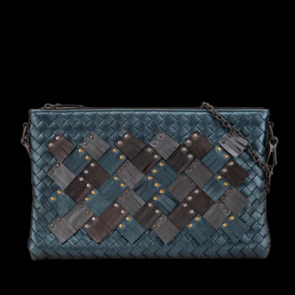 Blue Leather Bottega Veneta Crossbody Bag