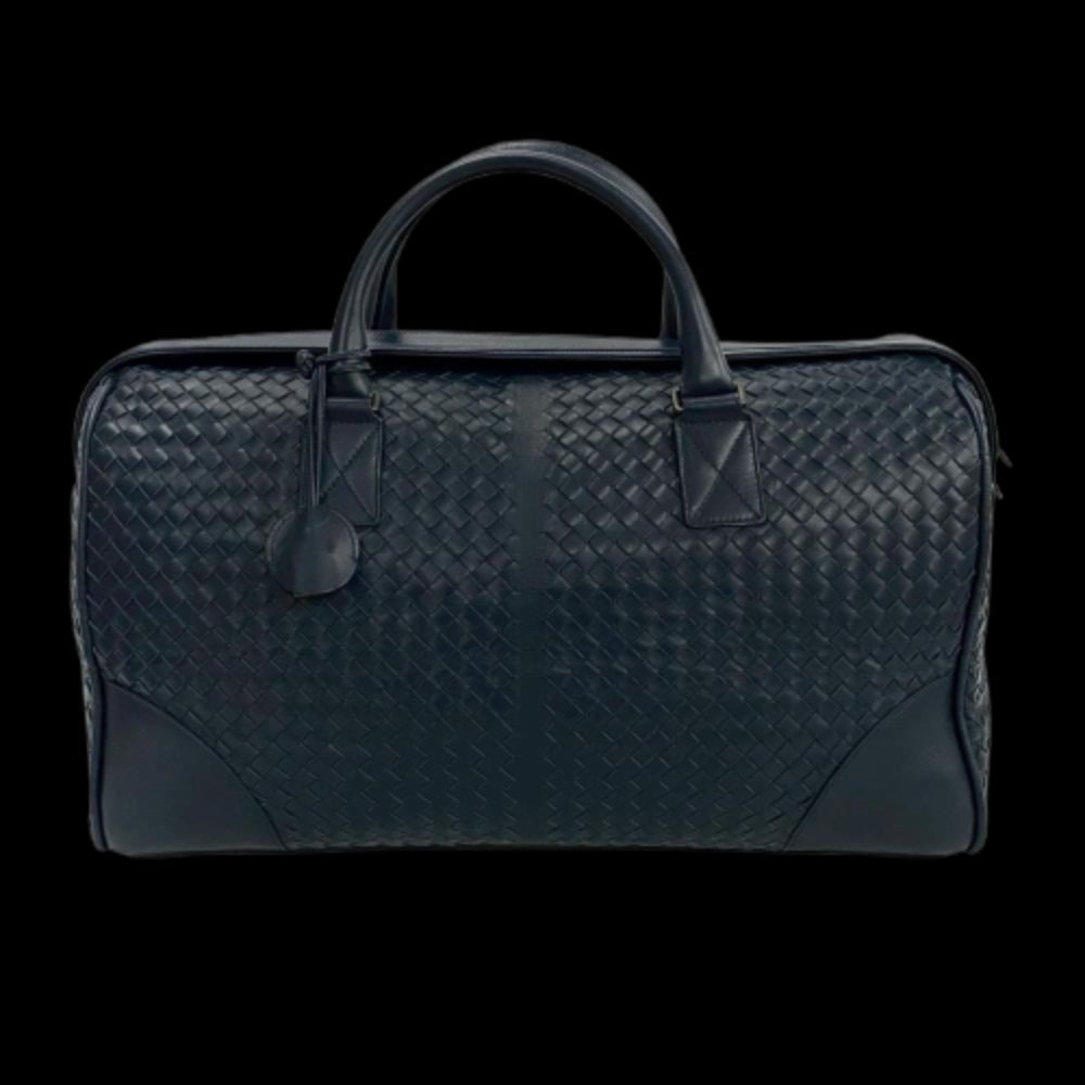 Blue Leather Bottega Veneta Travel Bag
