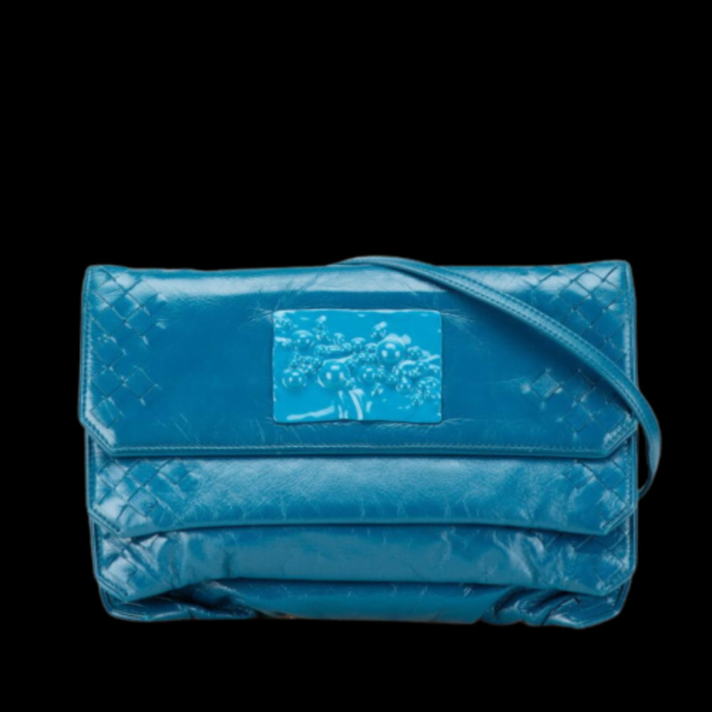Blue Leather Bottega Veneta Shoulder Bag
