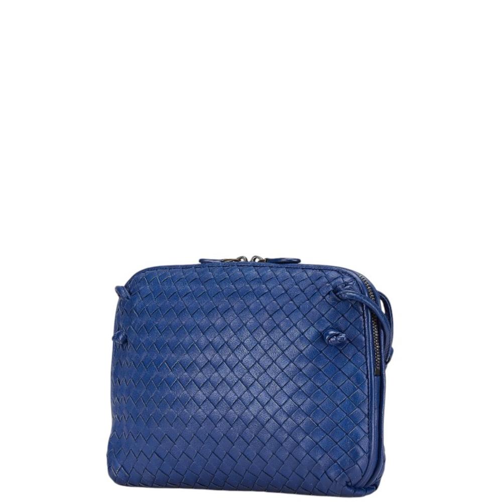 Blue Leather Bottega Veneta Crossbody Bag