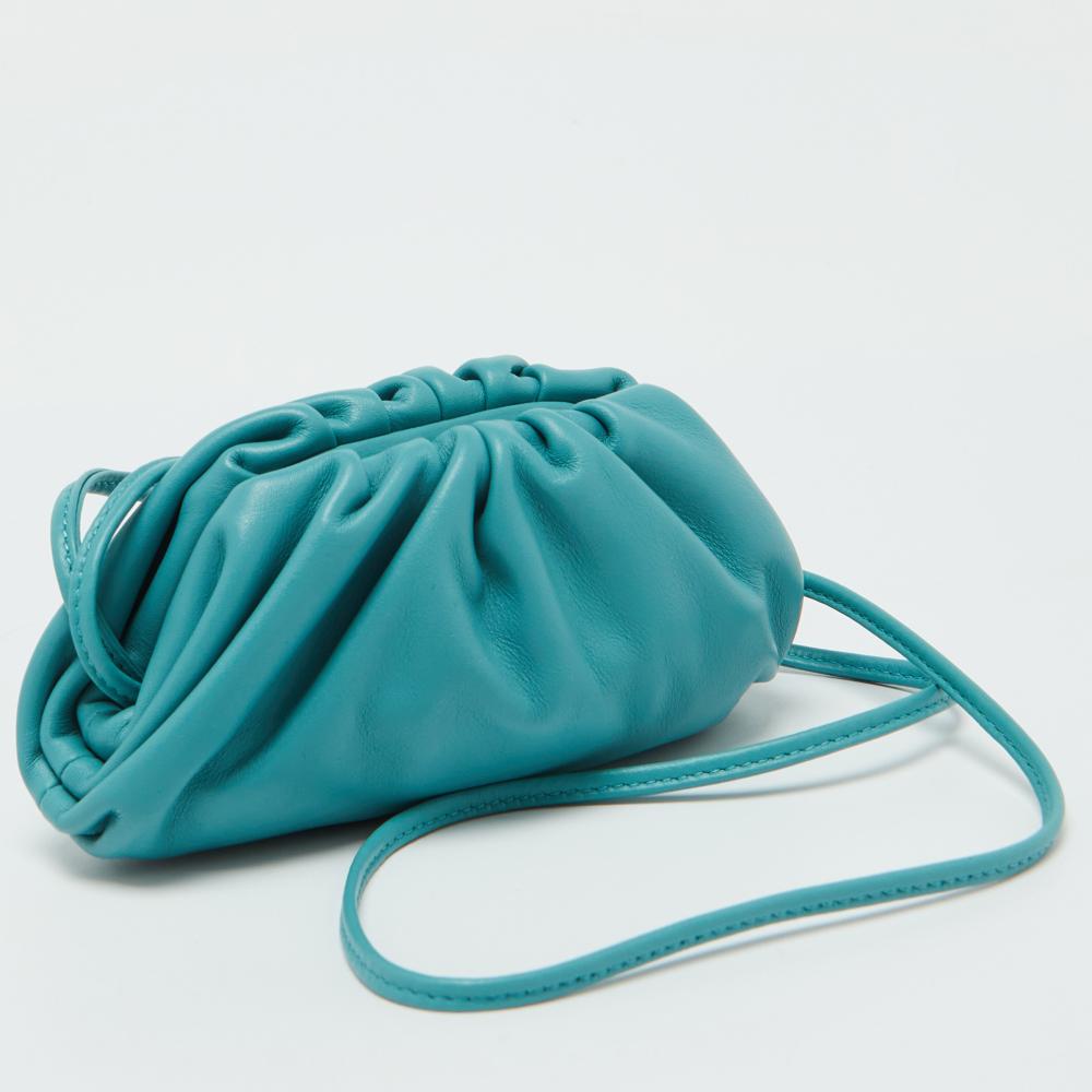 Blue Leather Bottega Veneta Clutch