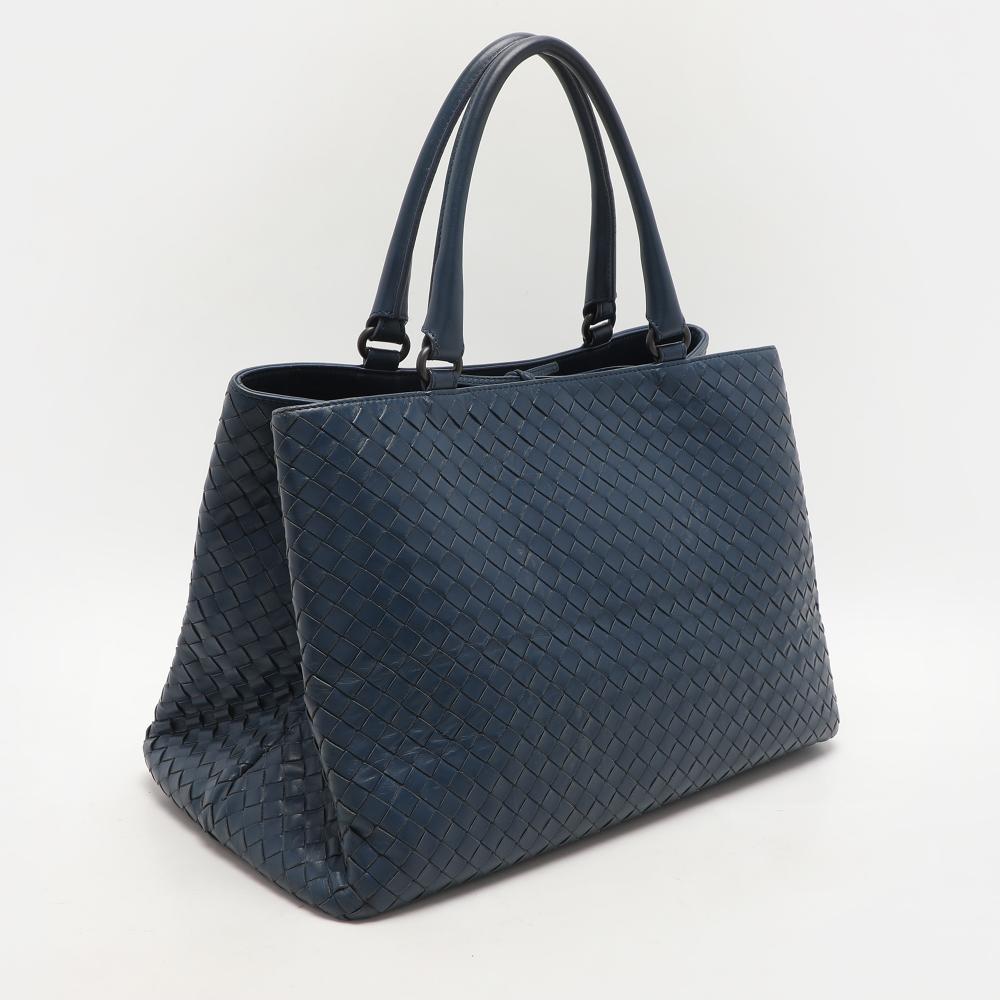 Blue Leather Bottega Veneta Tote
