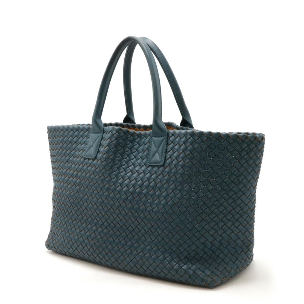 Blue Leather Bottega Veneta Cabat