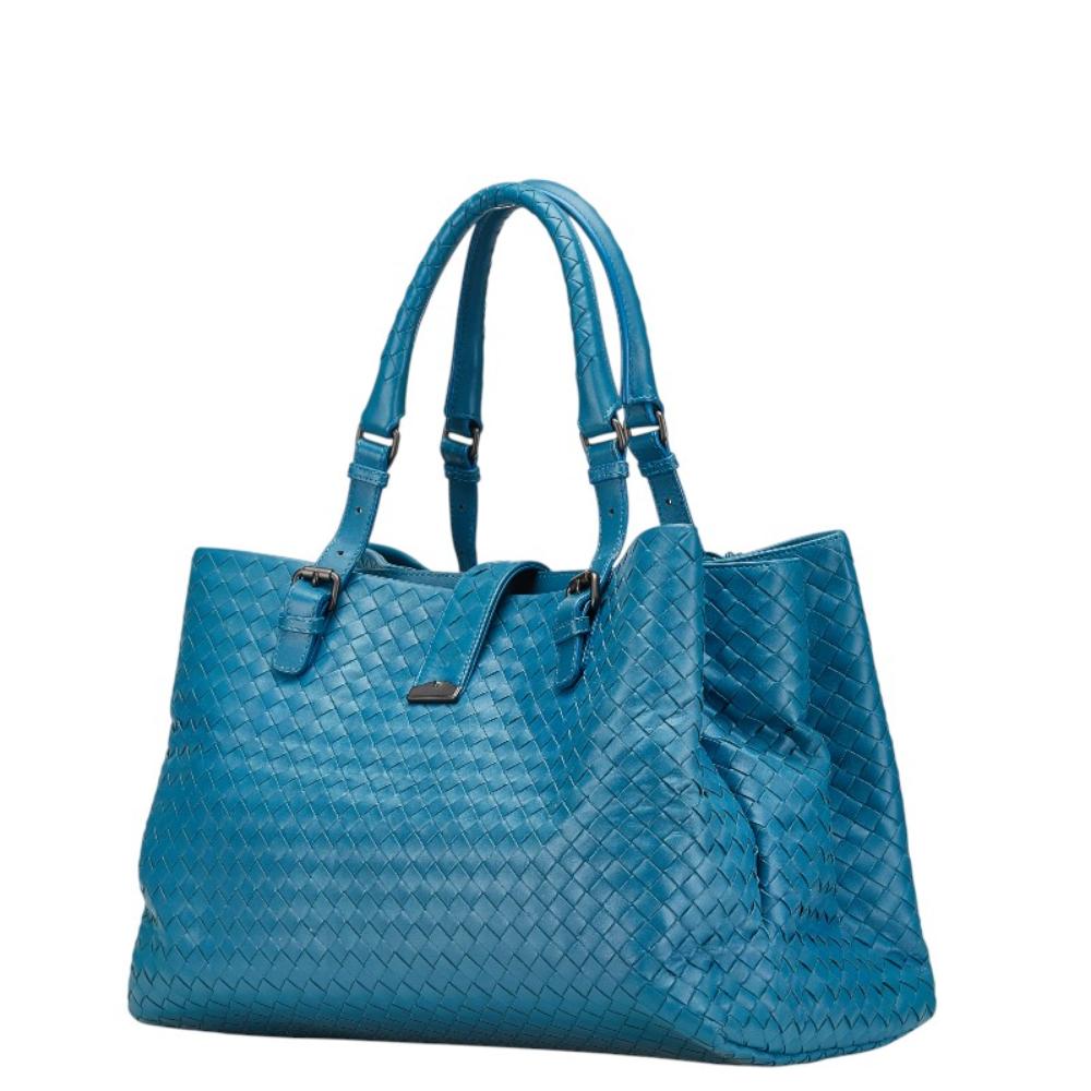 Blue Leather Bottega Veneta Tote