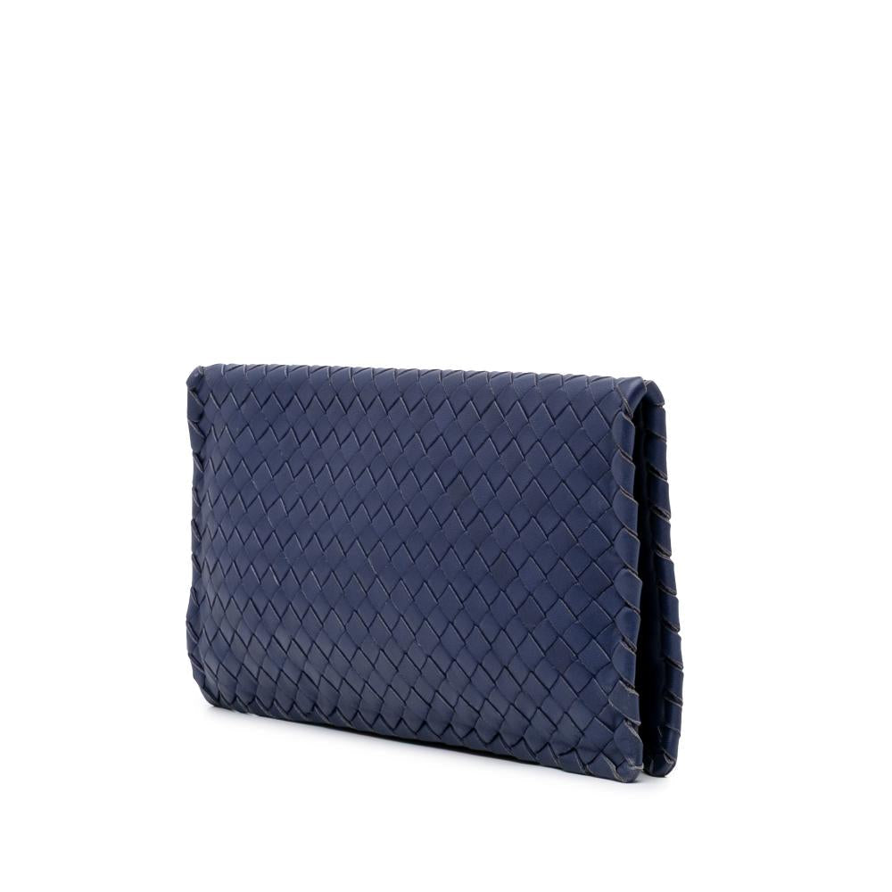 Blue Leather Bottega Veneta Clutch