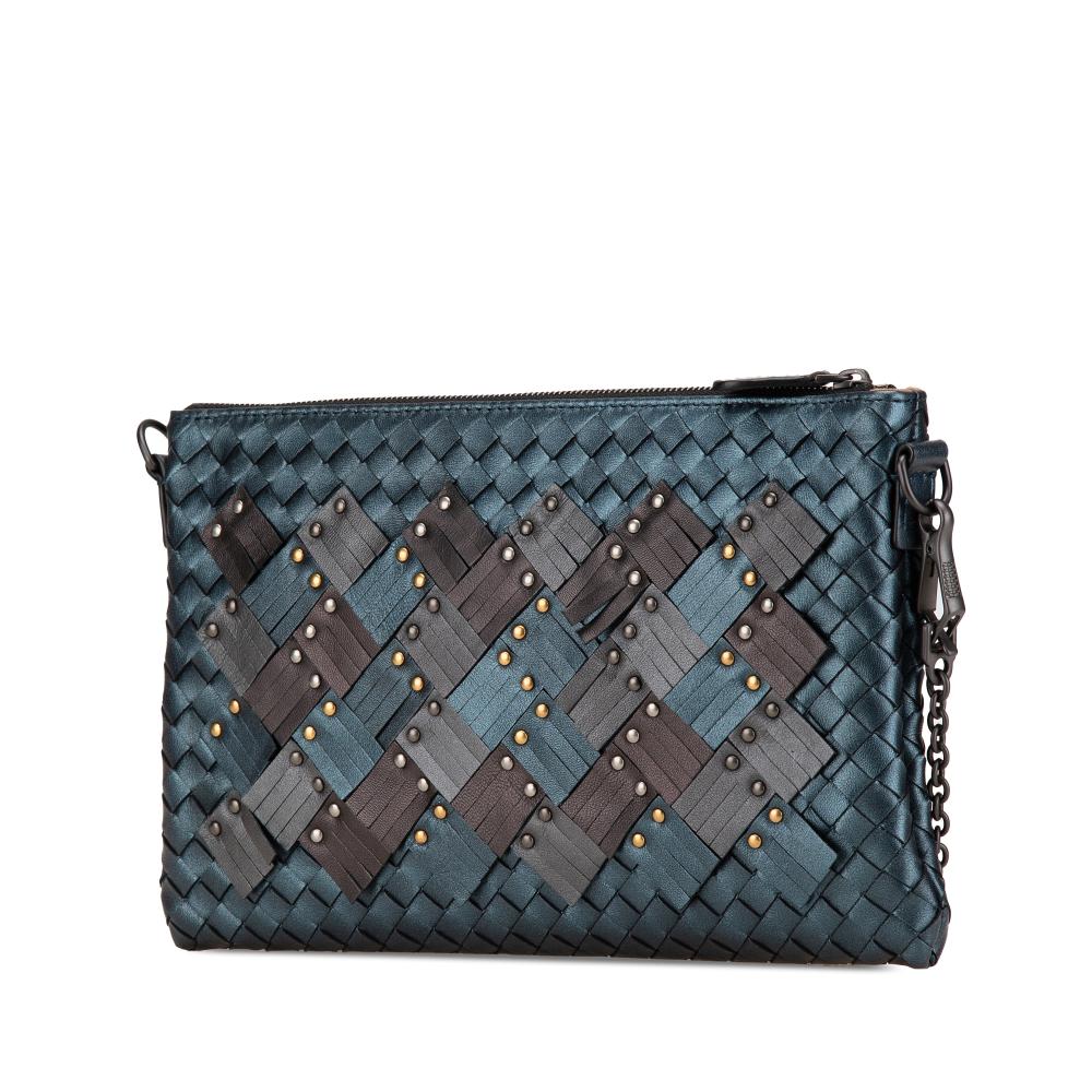 Blue Leather Bottega Veneta Crossbody Bag